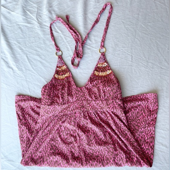 Vintage Victoria Secret Sexy Bra Top Halter Swim Suit Cover Up Dress - Picture 2 of 16